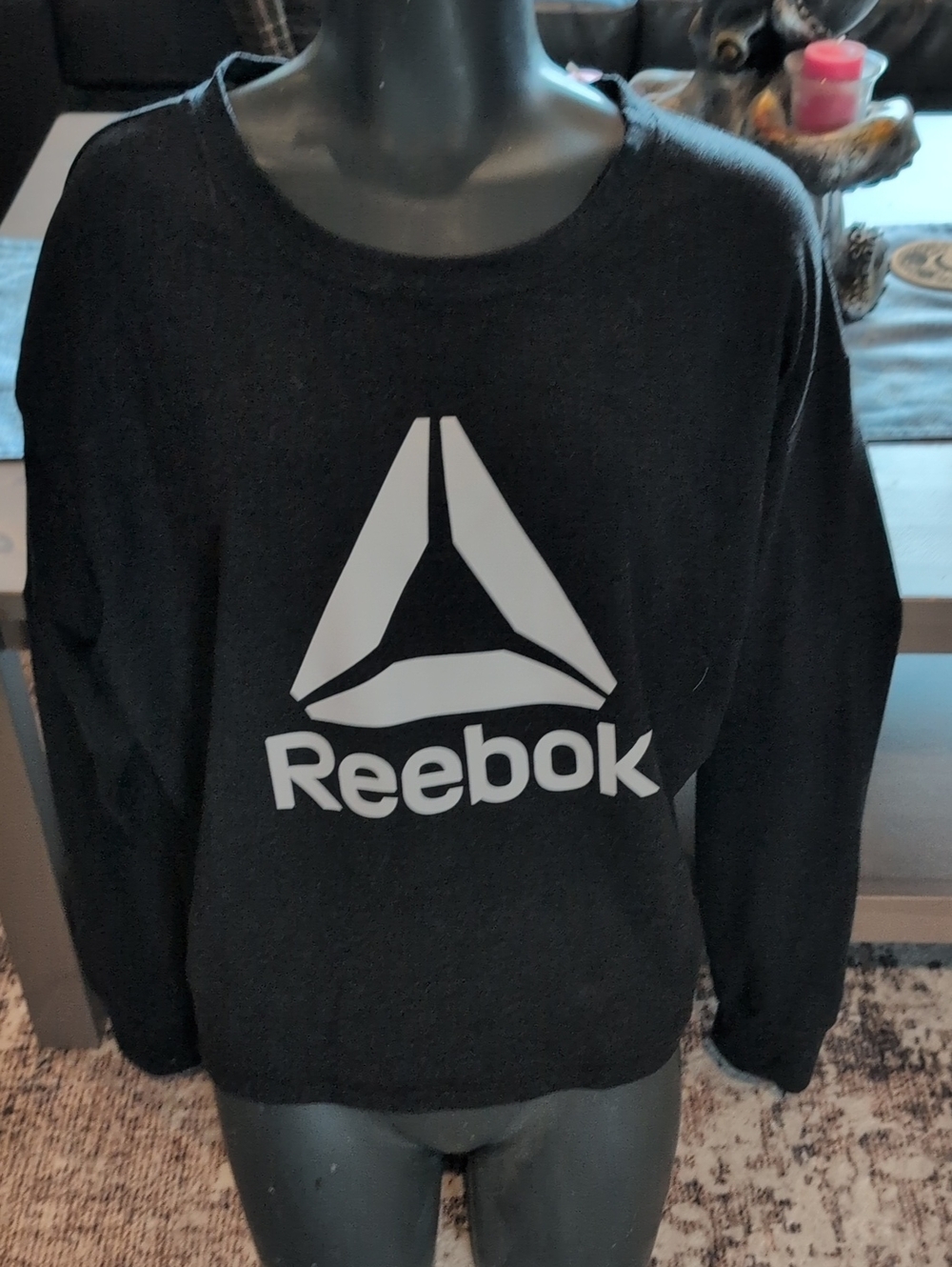 Reebok Black Crewneck Sweatshirt with White Logo